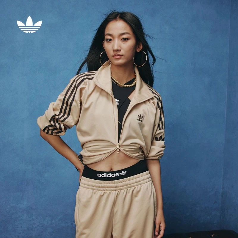 流光风阿迪达斯官方三叶草男女宽松复古运动立领夹克外套JL8399