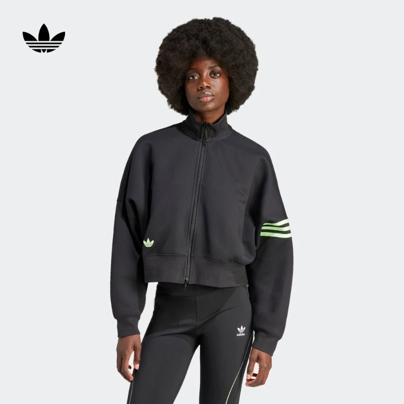 阿迪达斯官方三叶草 女款新款宽松休闲运动夹克外套adidas IU2505