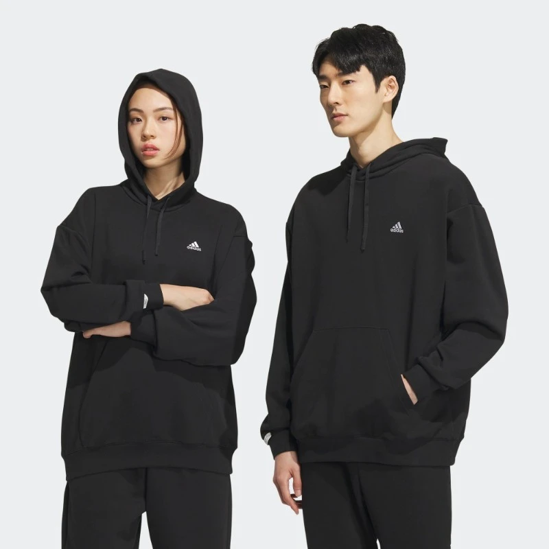 阿迪达斯官方男女加厚休闲运动连帽毛圈套头卫衣adidas IV7600