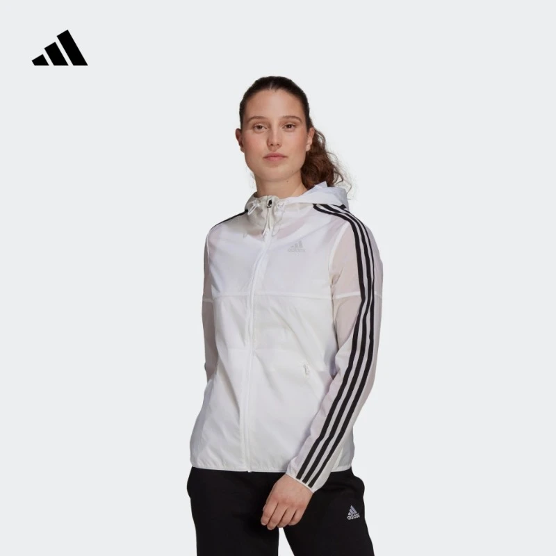 阿迪达斯官方女款轻运动休闲训练修身连帽夹克外套 adidas GQ0564