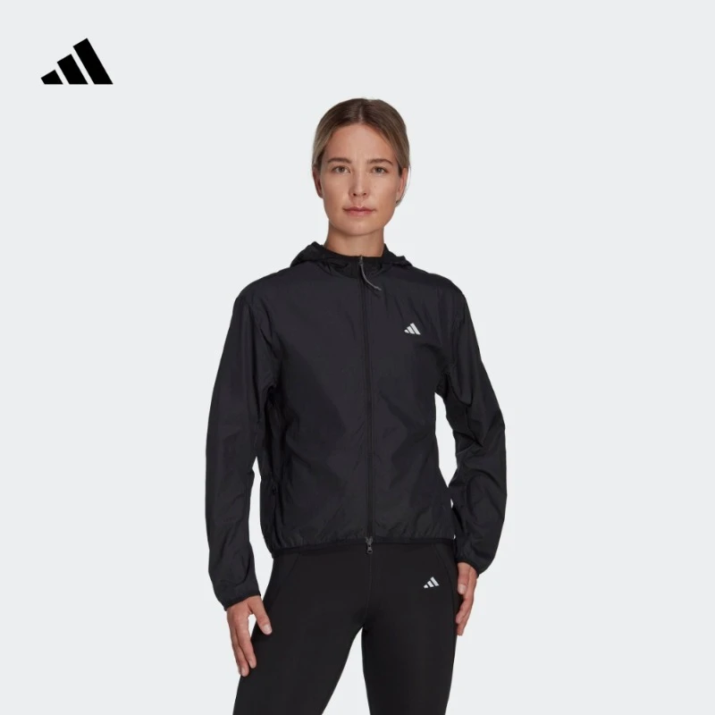 阿迪达斯官方女款跑步运动连帽夹克风衣长袖外套 adidas HM4288