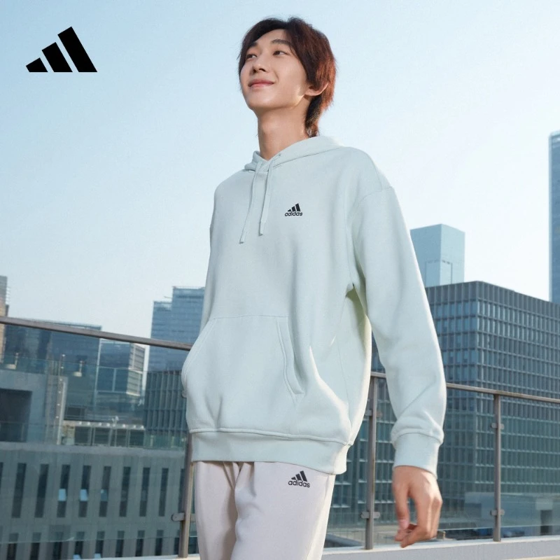 adidas阿迪达斯官方情侣款秋冬加绒加厚宽松连帽卫衣套头衫IB2711