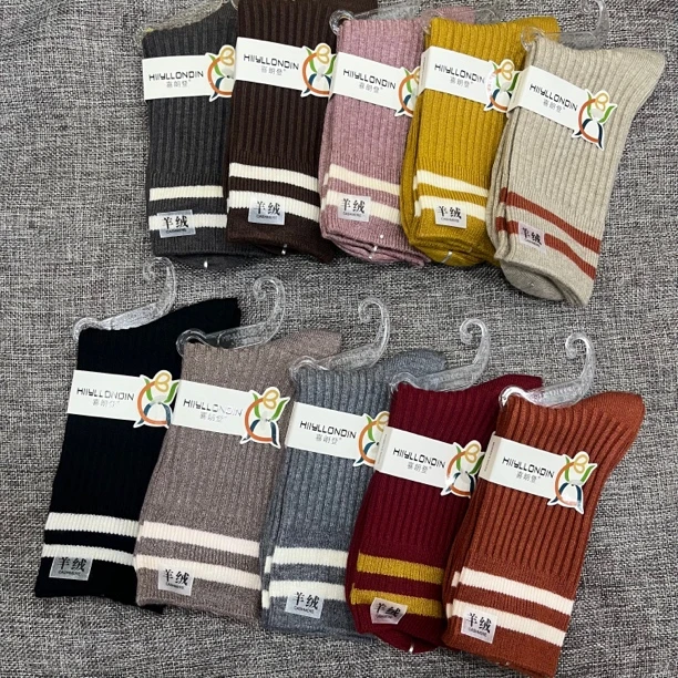 喜朗登 精仿羊绒冬款女袜 保暖舒适十双