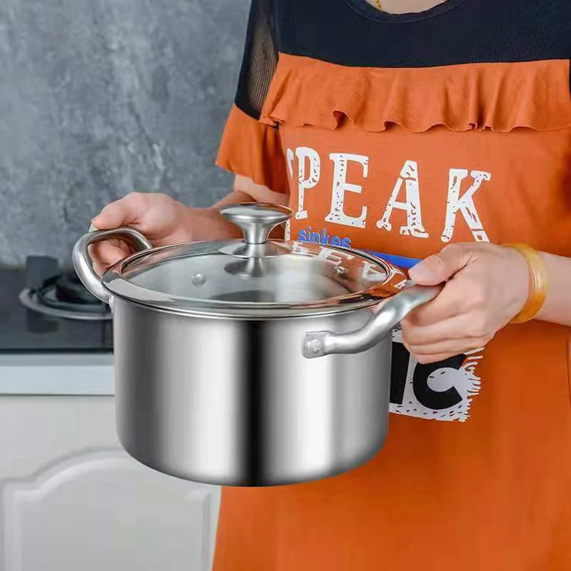 罗永康304食品级不锈钢汤锅电磁炉家用加深特厚一体煲汤煮粥锅