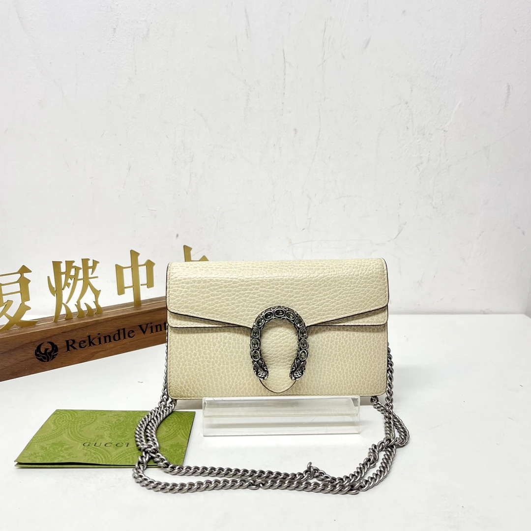 95新 GUCCI/古驰 复燃精选/古驰 钻扣mini酒神链条包 无龙虾扣