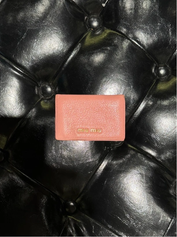 95新 MIU MIU/缪缪 复燃精选/缪缪粉色钱包