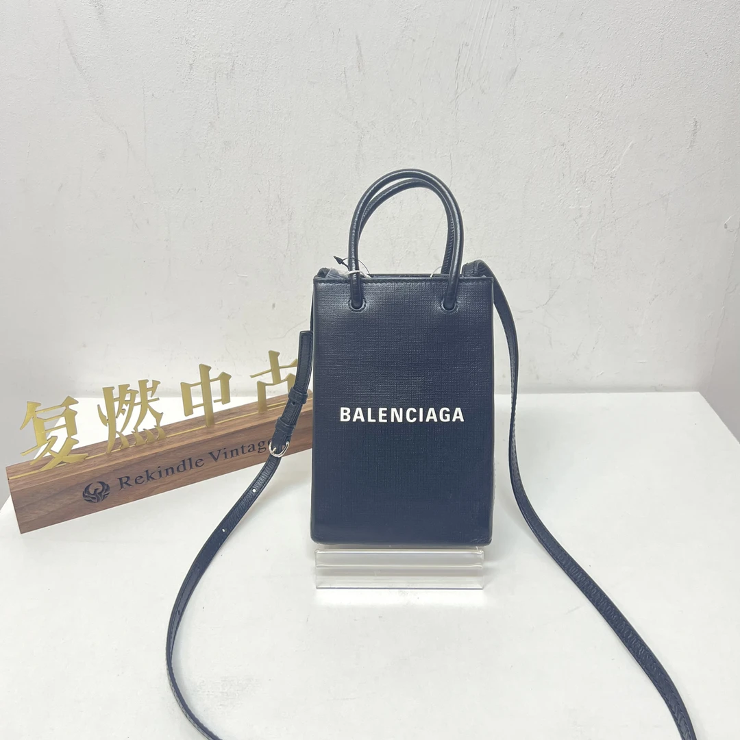 95新 Balenciaga/巴黎世家 复燃精选/巴黎世家 黑色购物袋mini