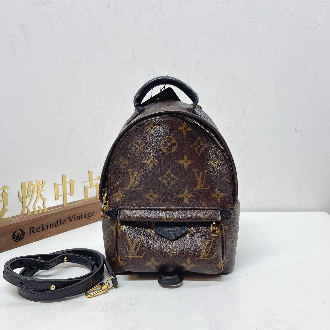 95新 LouisVuitton/路易威登 复燃精选/老花mini双肩包 缺肩带