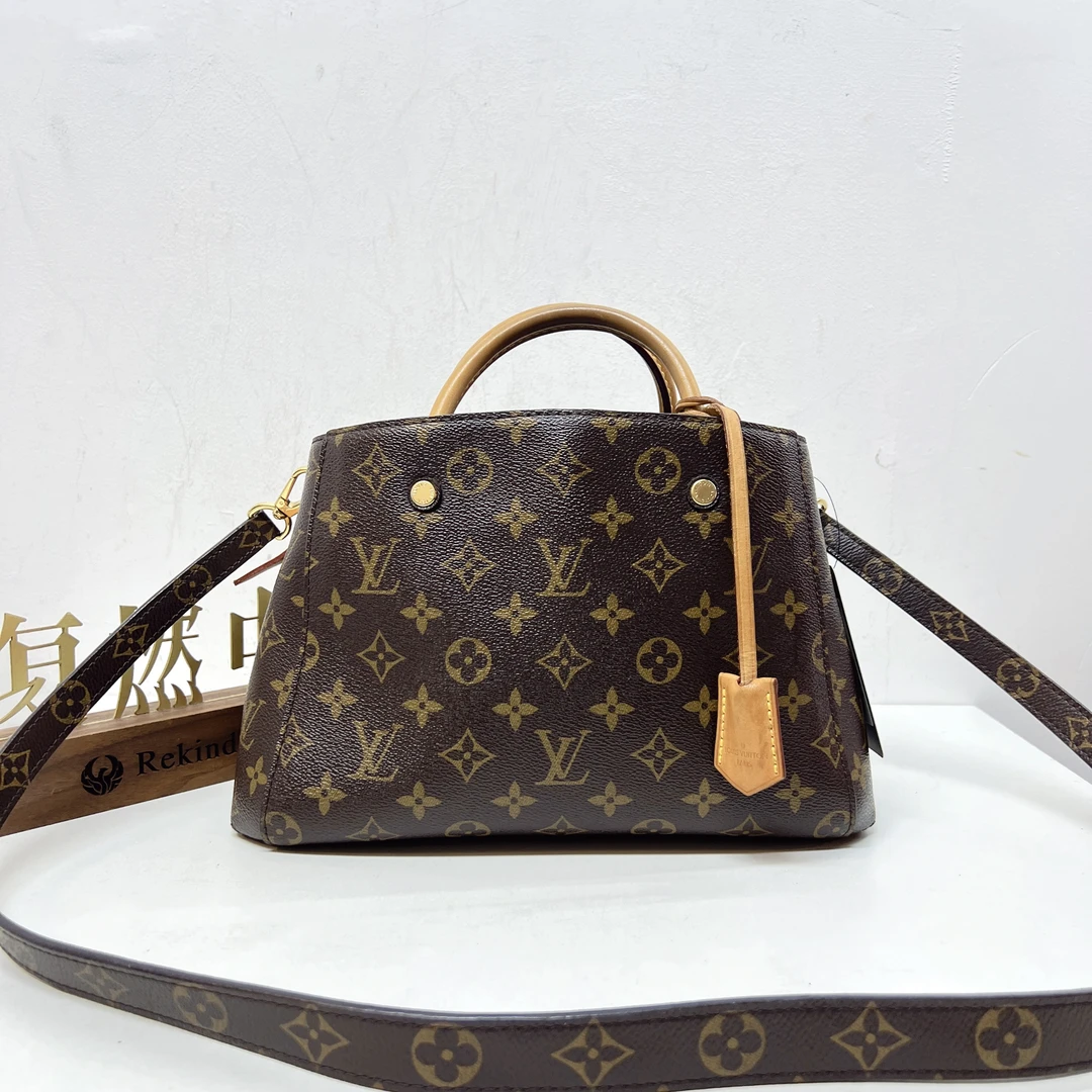95新 LouisVuitton/路易威登 复燃精选/老花蒙田bb斜挎包