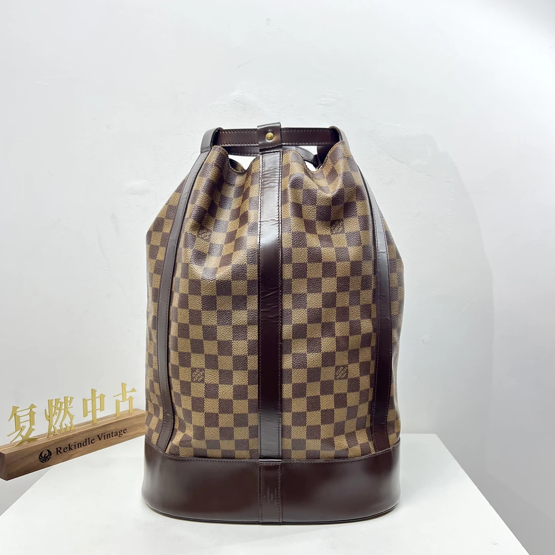 95新 LouisVuitton/路易威登 复燃精选/LV 棕棋盘格子母马球包