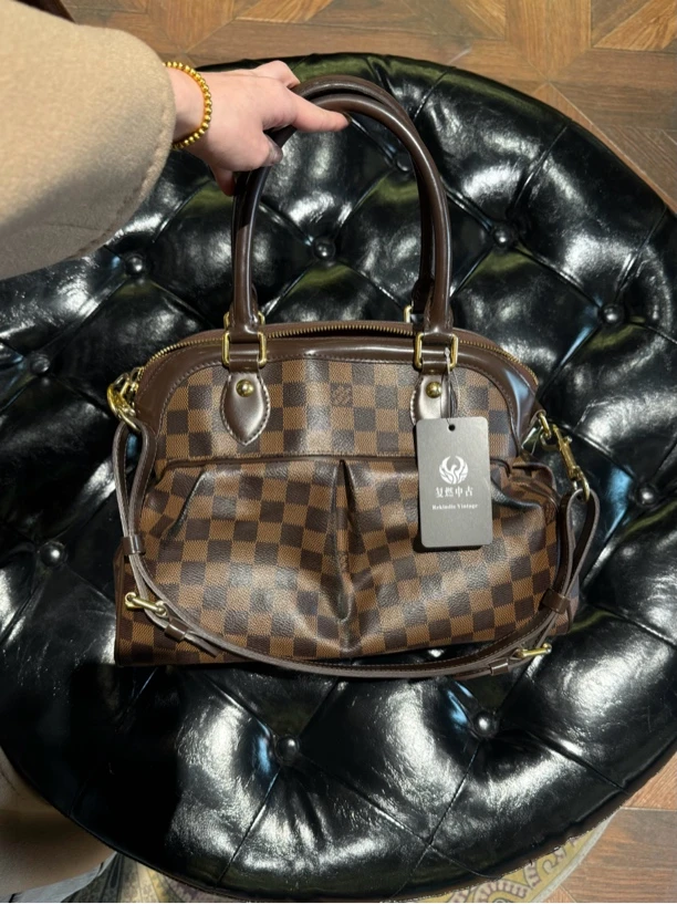 95新 LouisVuitton/路易威登 复燃精选/lv棋盘格葫芦单肩包