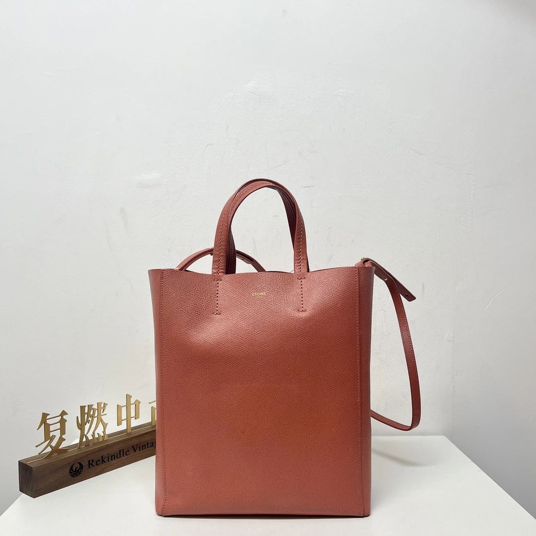 95新 Celine/思琳 复燃精选/Celine Cabas 粉色水桶托特