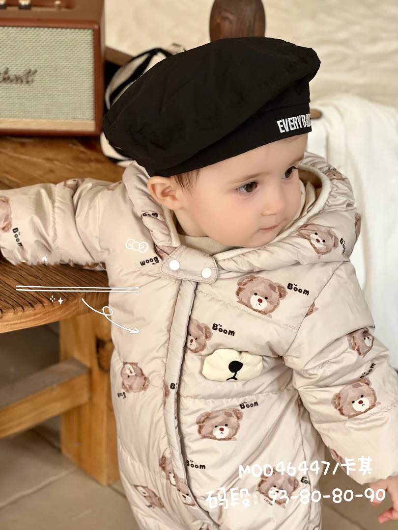 茉纸MOZHI高品质连体轻薄小熊羽绒服