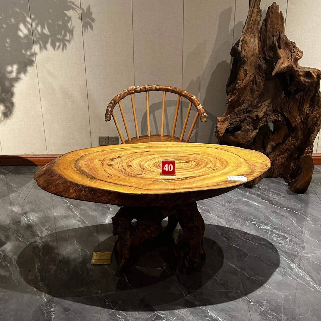 茶几、阳台小圆桌、原木、艺术、实木、工艺、纹理、耐用、实用、根雕客厅