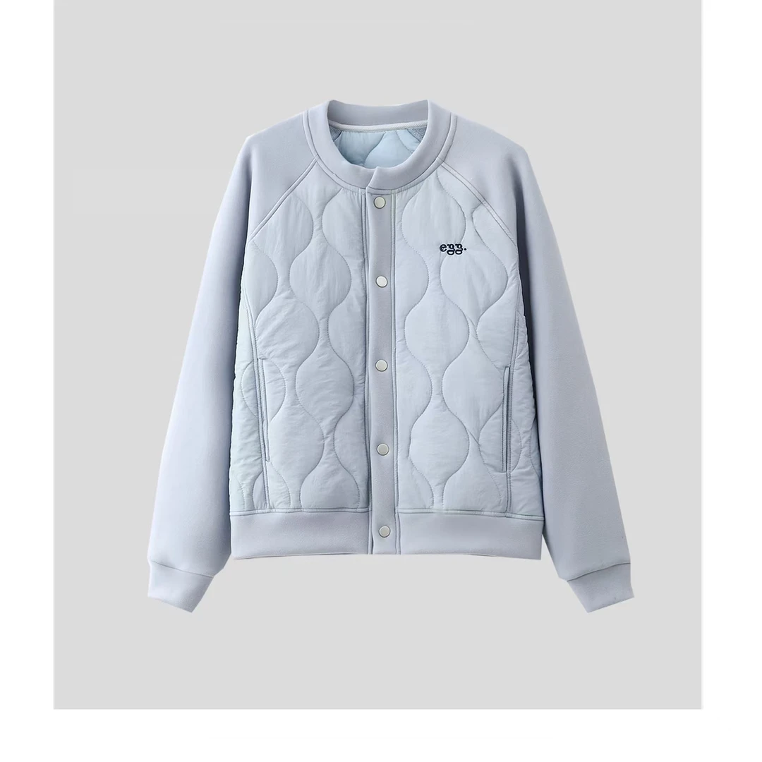 MIMI-2024新款女士秋冬款爆款休闲短款圆领小egg刺绣外套  24593