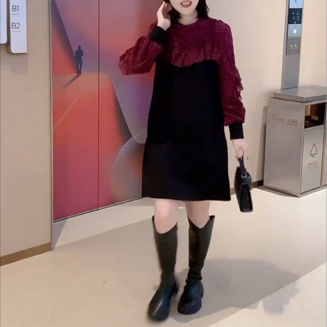 2024年秋冬新款时尚百搭显瘦韩版连衣裙女y859