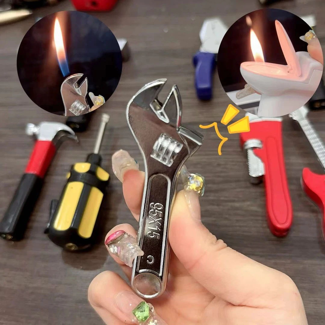 网红奇葩充气打火机老虎钳子同款可爱送男女友锌合金创意打火机款