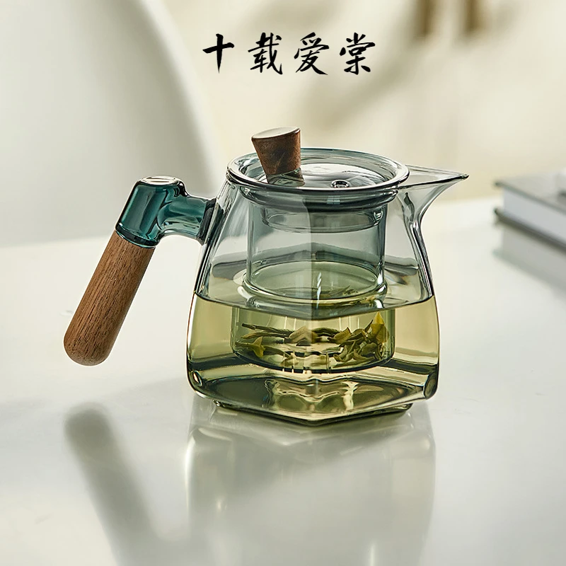 十载爱棠玻璃泡茶壶耐高温加厚煮茶壶花茶壶家用办公过滤分茶功夫