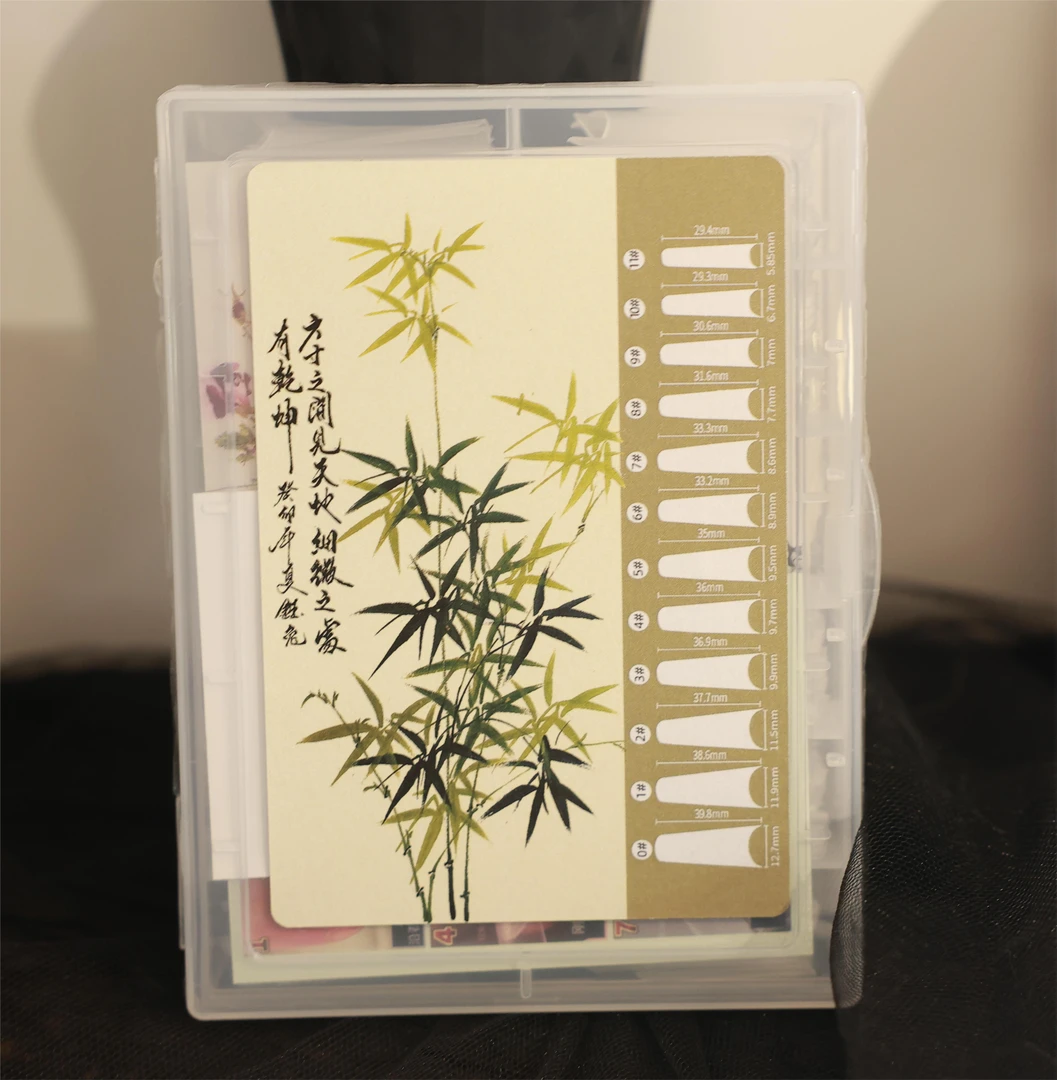 钰兔新中式浅贴甲片  细狗T D弧长T型 美甲延长甲 后缘超薄 240片