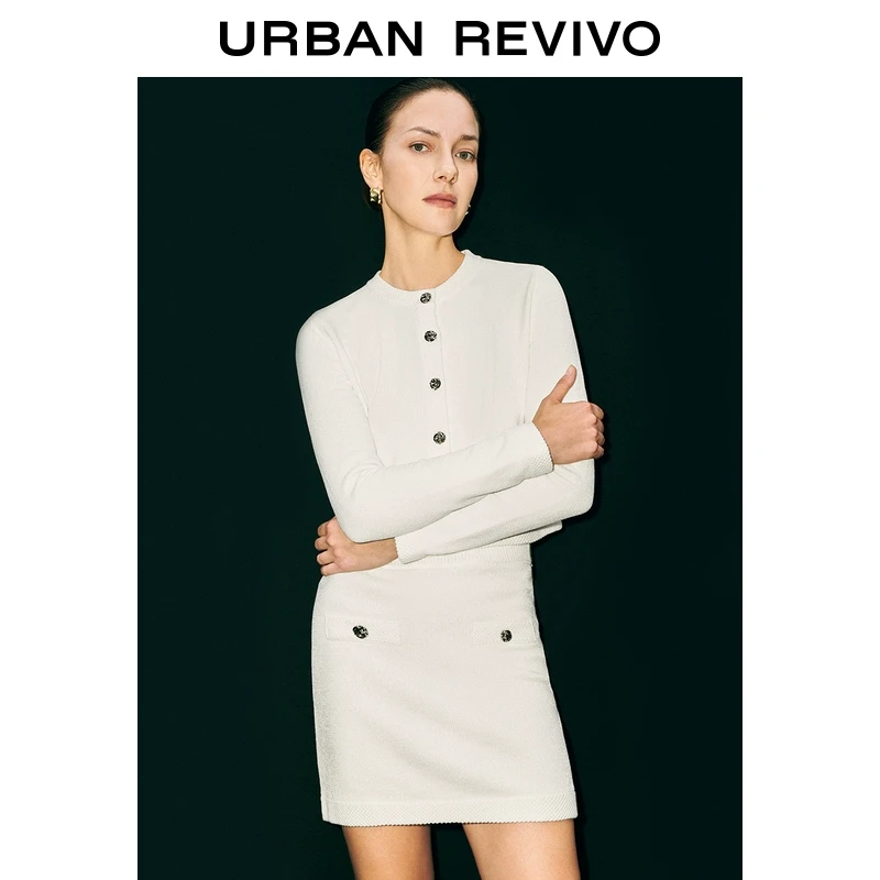 UR女装法式气质小香肌理感针织开衫UWM940026