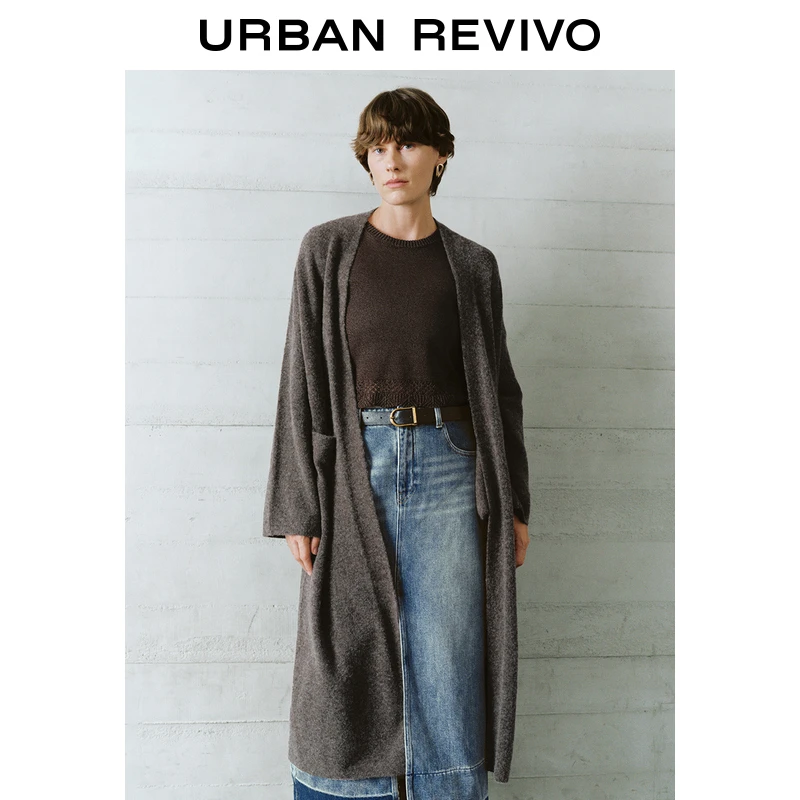 UR女装法式慵懒风宽松落肩针织开衫UWH940121