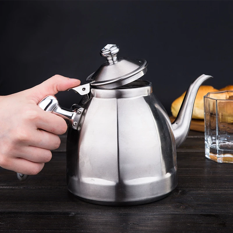 304不锈钢烧水壶电磁炉电陶炉用平底水壶带滤网家用餐厅小泡茶壶