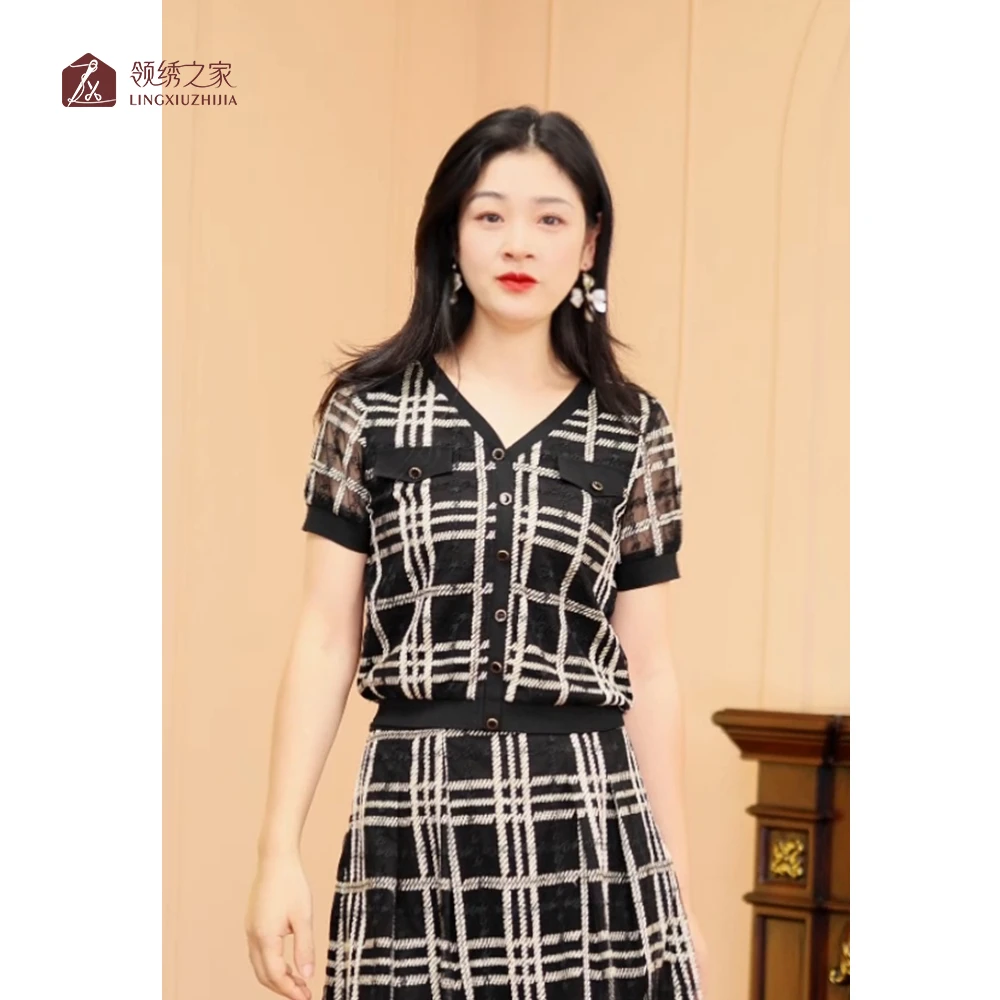 时尚百搭蕾丝衬衫女上衣#YB56607A-03显瘦拼接镂空收腰休闲收腰