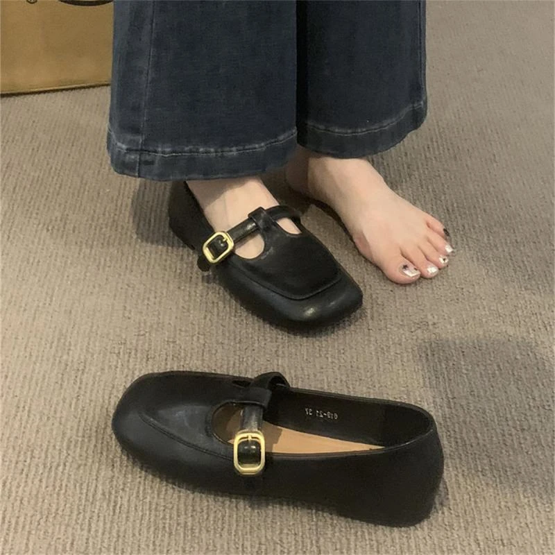 UHCK法式平底女鞋子2025年秋新款软底软面一脚蹬圆头简约百搭瓢鞋