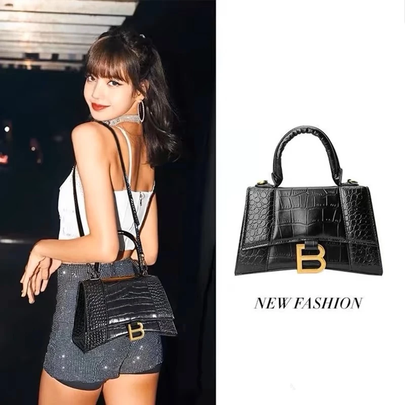 夏季新品包包肩包时尚百搭女士真皮单肩高奢沙漏包气质轻奢腋下包