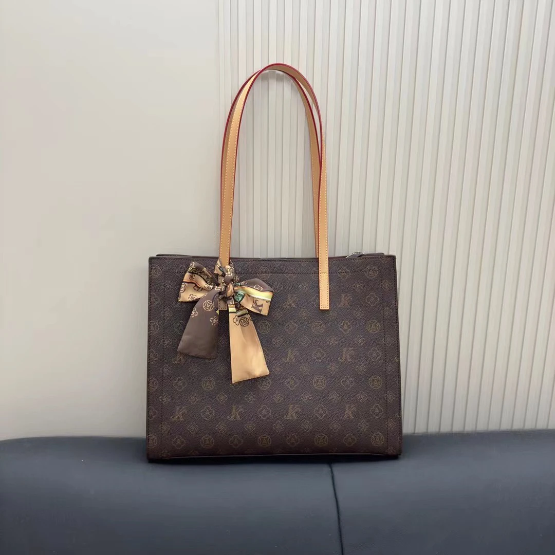 经典印花手提单肩托特（配丝巾）【583510新疆发货】