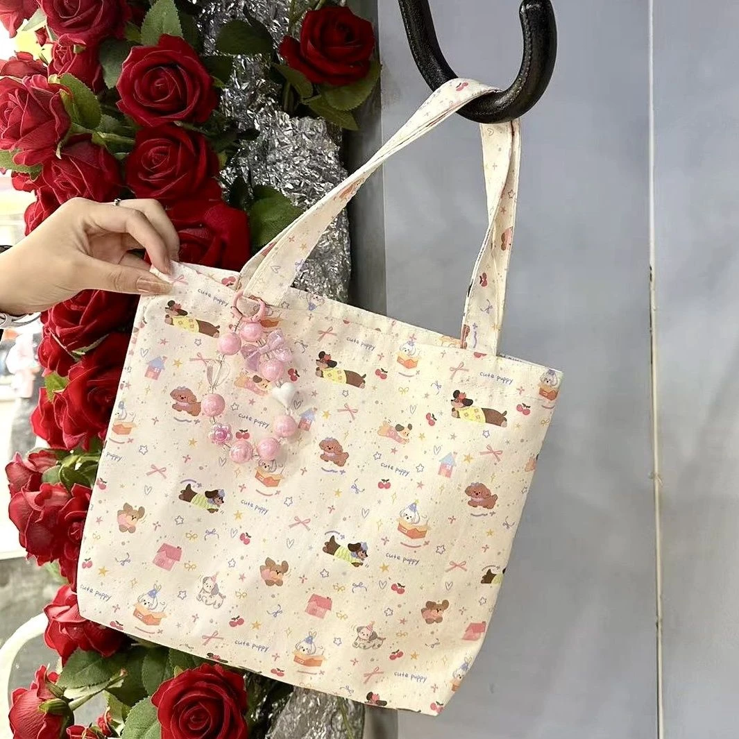 新款凯蒂手提包高颜值帆布包大容量便当包小众通勤百搭yw