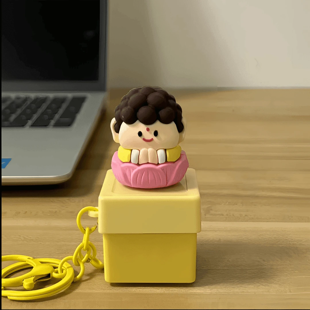 今年新款敲电子木鱼念赛博真经好运莲莲按压佛主发声钥匙扣玩具