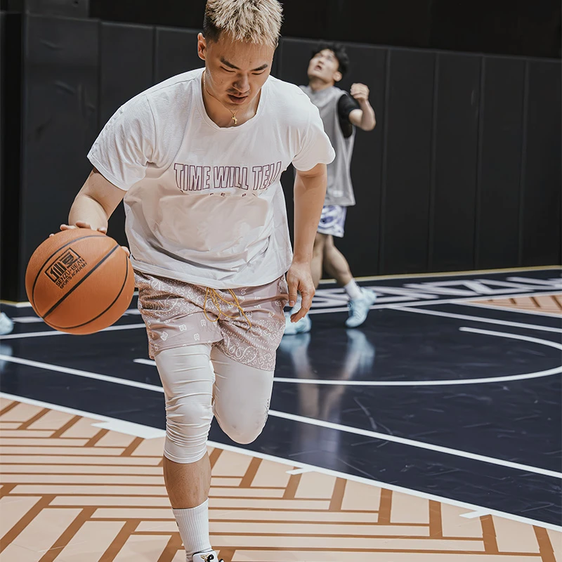 Drakcle Boo孟博龙美式腰果花印花篮球运动时尚休闲五分裤短裤潮
