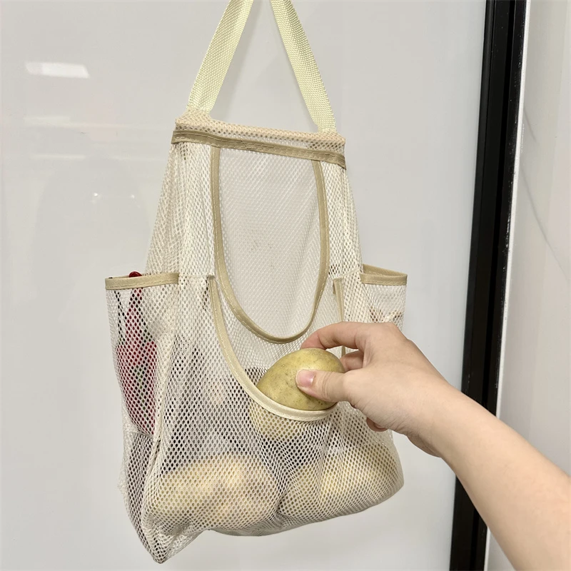 日式厨房壁挂式垃圾袋收纳网兜神器购物储物挂袋杂物袋储物塑料袋