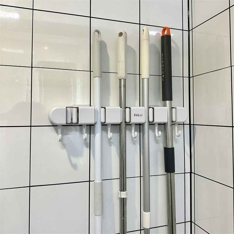拾物造家拖把夹浴室无痕挂钩壁挂收纳架免打孔联排免打孔厨房置物