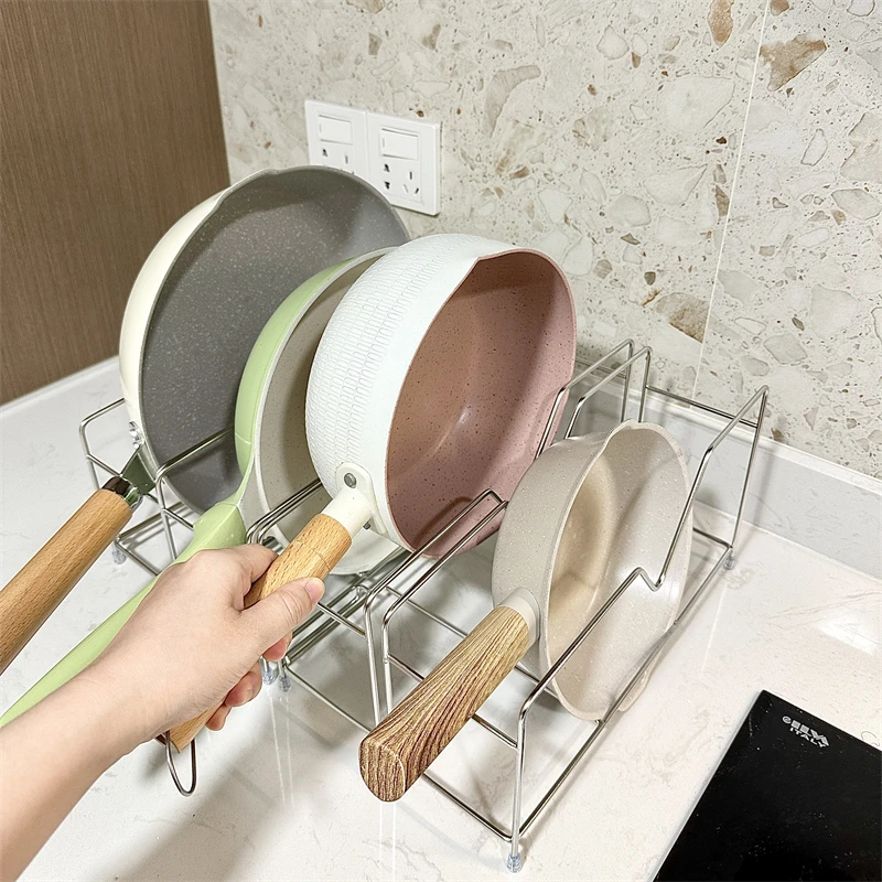 拾物造家不锈钢锅盖架台面厨房置物架多功能支架锅具收纳架厨房用