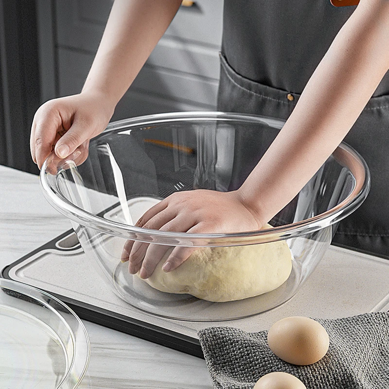 拾物造家厨房透明大容量揉面盆烘焙和面打蛋盆带盖蛋糕发面沙拉碗