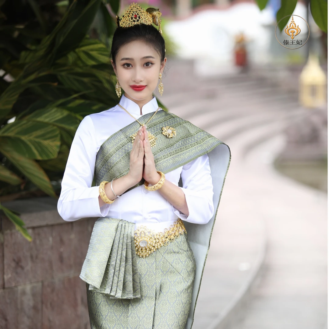 秋款泰国服装女套装立领长袖长裙高档气质酒店餐厅迎宾前台工作服