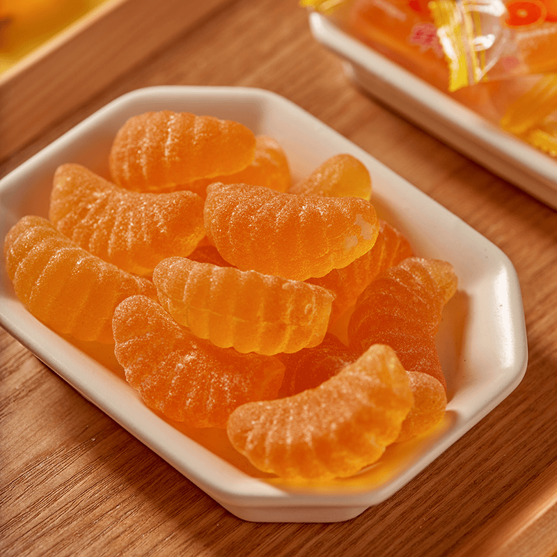 老式橘子糖怀旧桔子水果味酸甜软糖果散装喜糖过年小零食儿童糖果