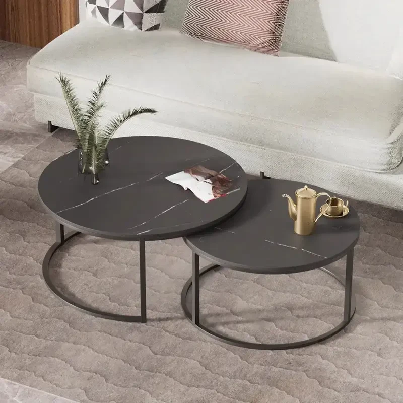 茶几北欧家用小户型轻奢客厅圆形组合子母桌子阳台边几