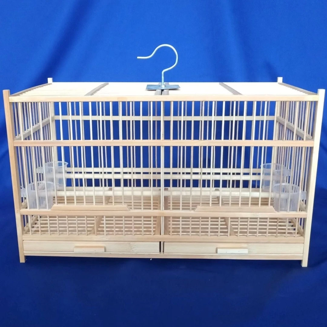 双格鸟笼笼贝子笼绣眼笼文鸟笼玉鸟笼纯手工竹子制作