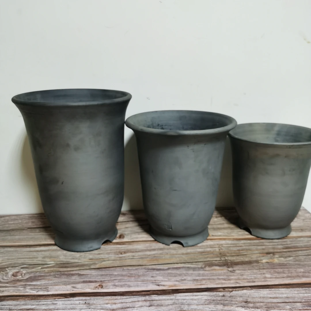 金钟泥瓦盆手工制作透气性好春兰蕙兰传统植兰盆陶盆