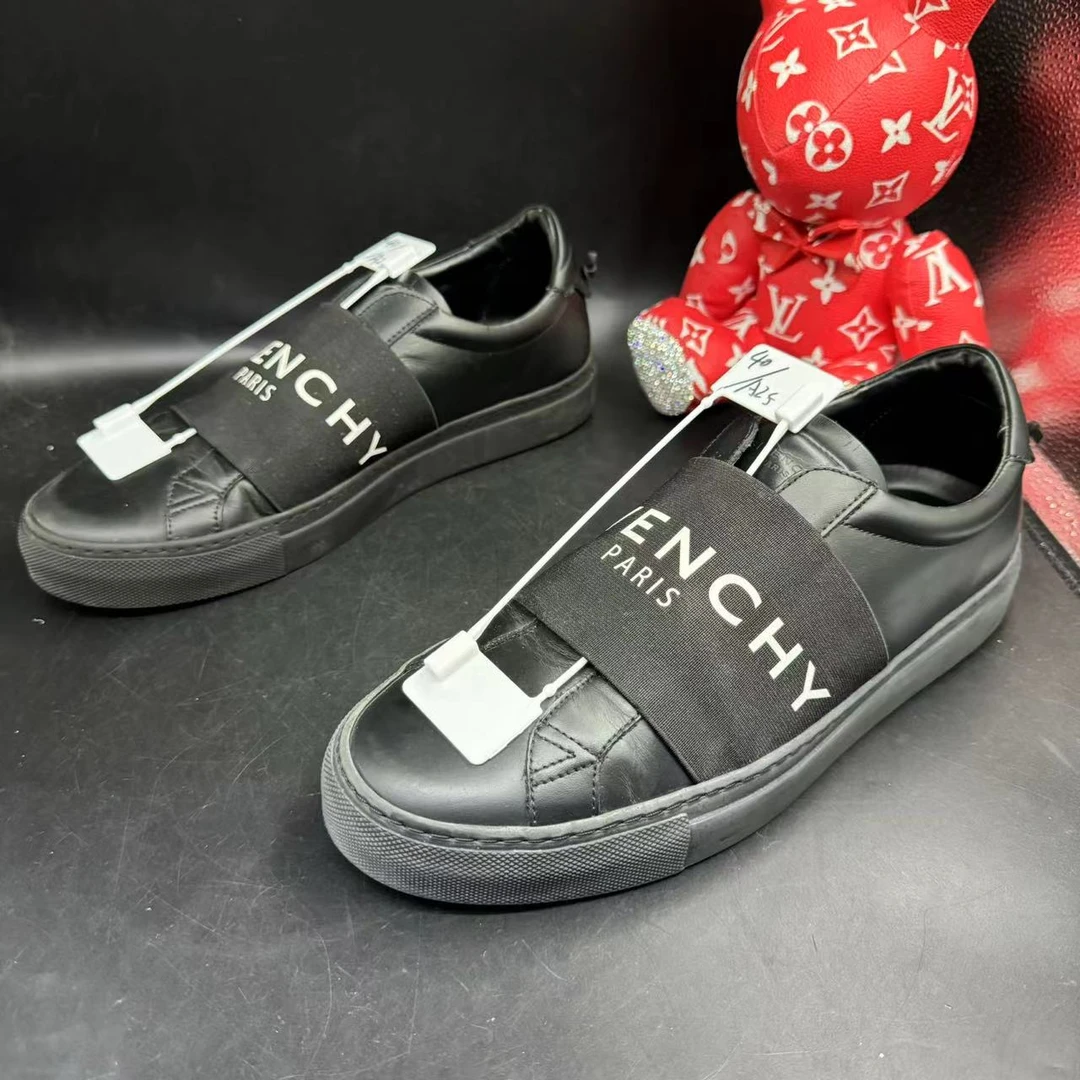 【AO福利】纪梵希/Givenchy  40欧码 男士黑色织带休闲板鞋ao246