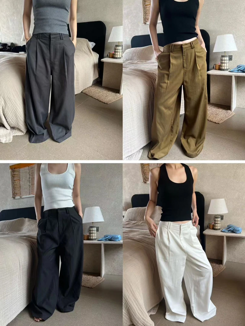 菜花 （1CH68217#）双腰扣！韩系高腰百搭休闲裤 11-11