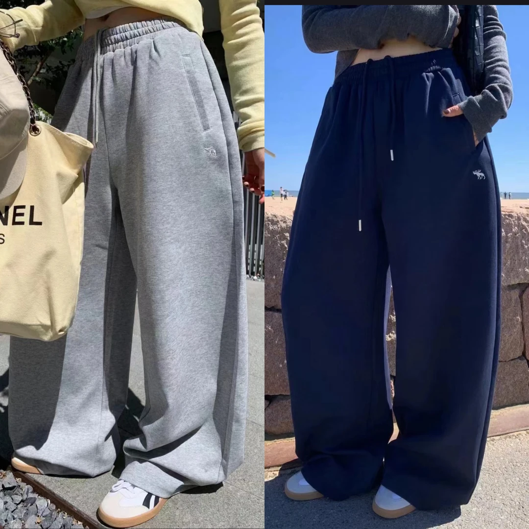 菜花 福秒（1ch68526#）小马刺绣！有厚度阔腿休闲裤 11-11