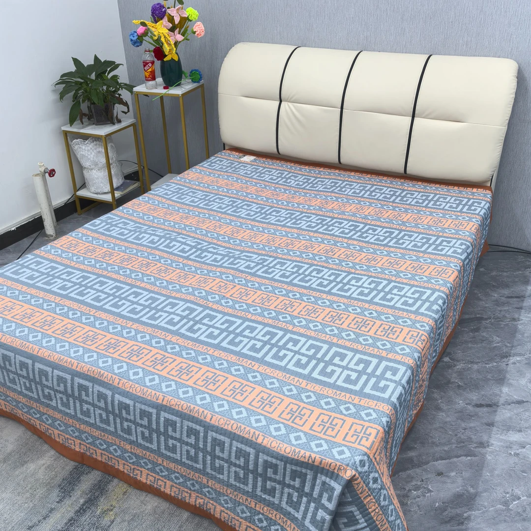 【水洗棉回字格绗绣】200cm*230cm（正负5厘米误差）床盖（不带枕套）