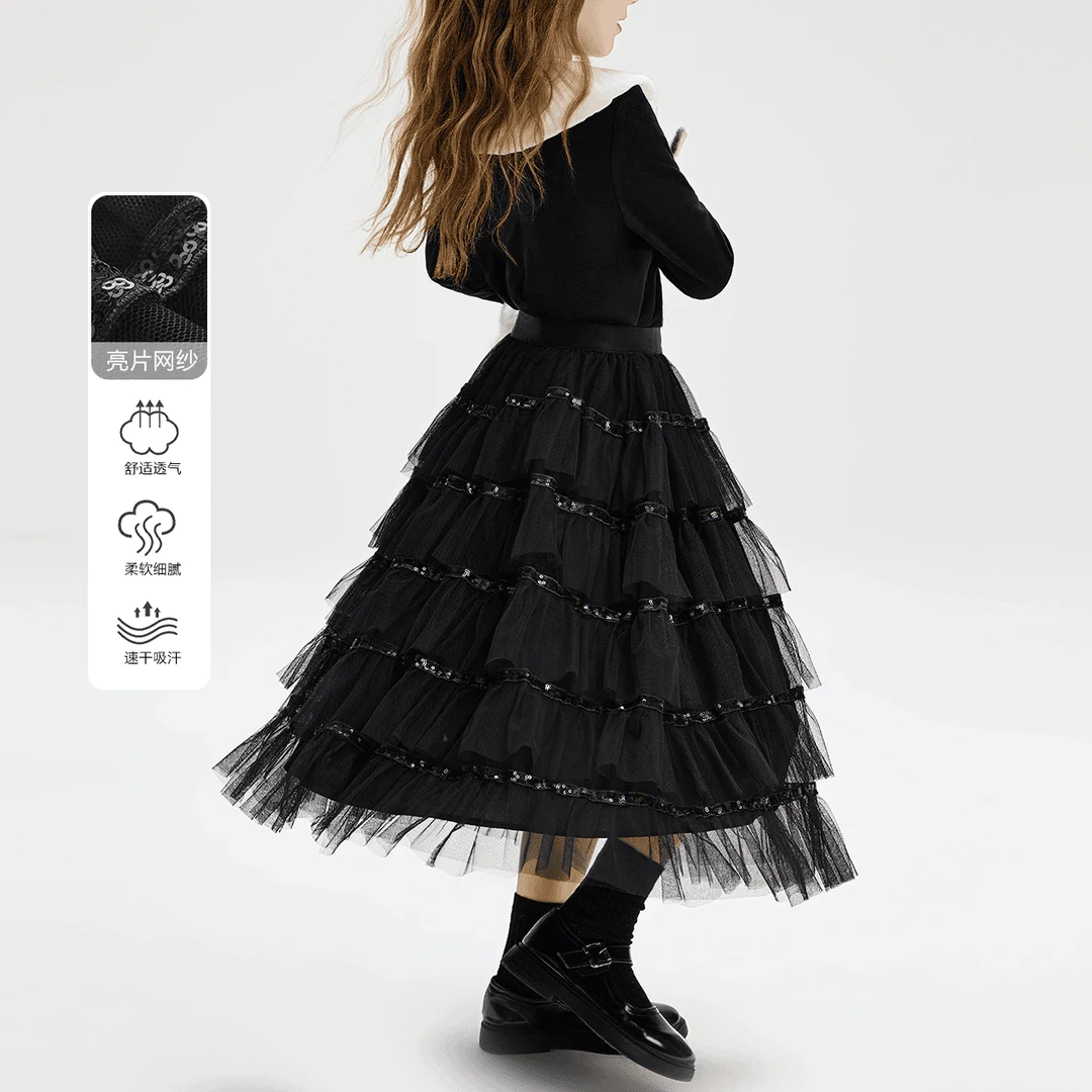 2024秋季女童中大童时尚百搭网纱裙14360Q172