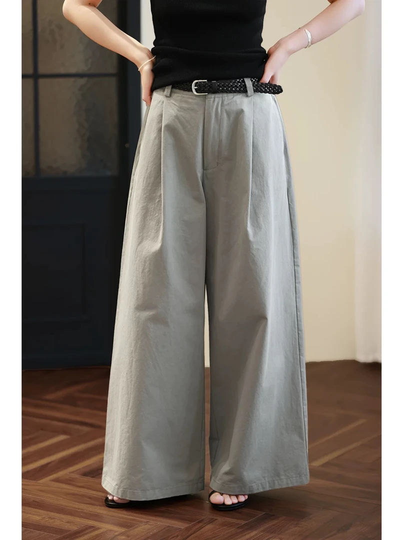 0311品牌梨形身材高腰显瘦直筒阔腿裤2024秋季新宽松拖地裤长裤