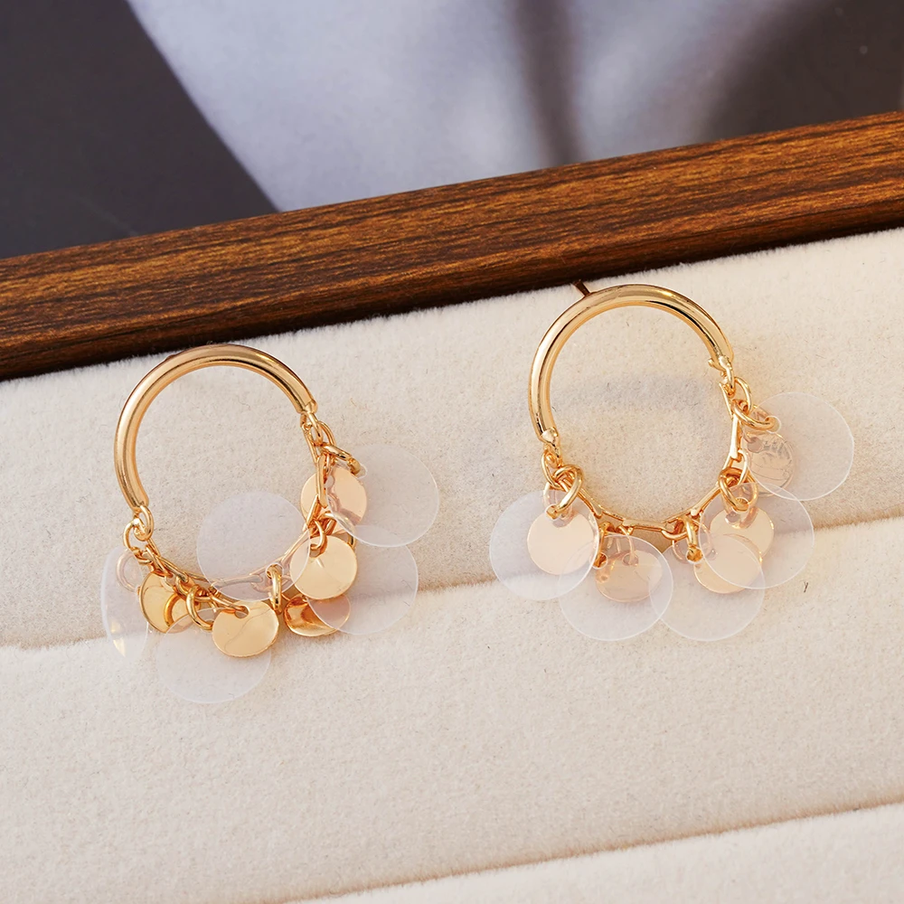 铜合金耳饰 法式简约时尚时尚气质轻奢新款精致耳环女N1965