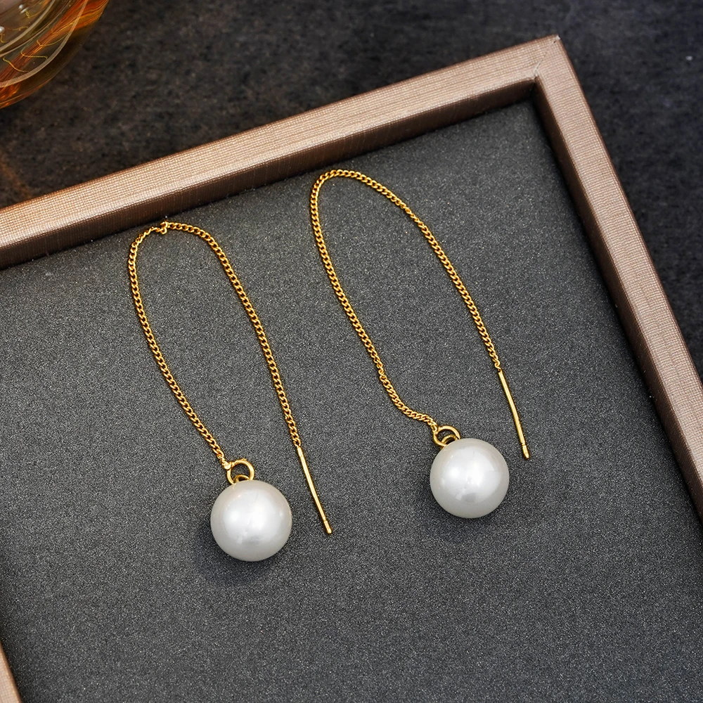 铜合金耳饰 链条流苏耳钉耳环气质网红抖音热销穿搭耳饰N1825